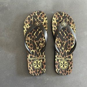 Tory Burch cheetah flip flops